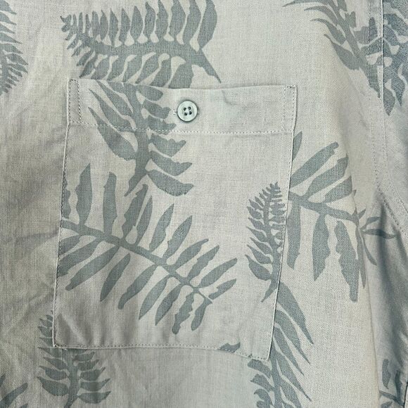 Bruno Fern Print Hawaiian Short Sleeve Shirt Ramie Washable Linen Size XL EUC - Picture 5 of 5